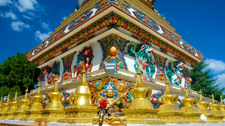 Kopan Monastery which includes a temple or place of worship, religious elements and heritage elements