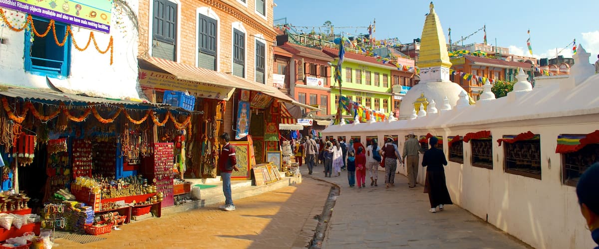 Boudhanath que incluye una ciudad