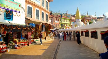 Boudhanath som visar en stad