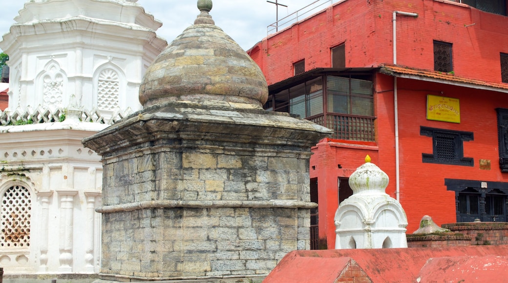 Tempio di Pashupatinath mostrando tempio o luogo di culto e oggetti d\'epoca