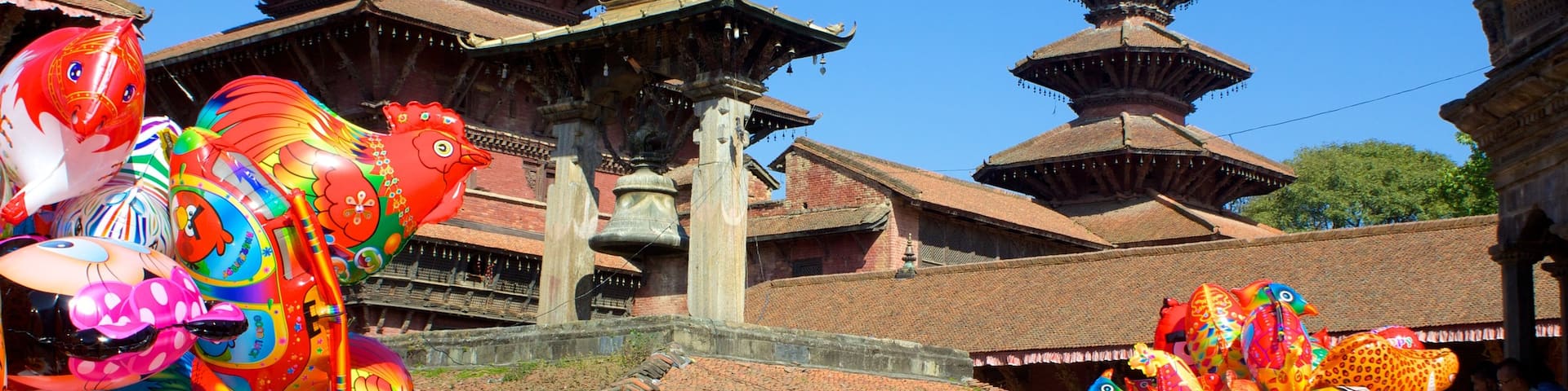 Patan Durbar Square which includes a temple or place of worship
