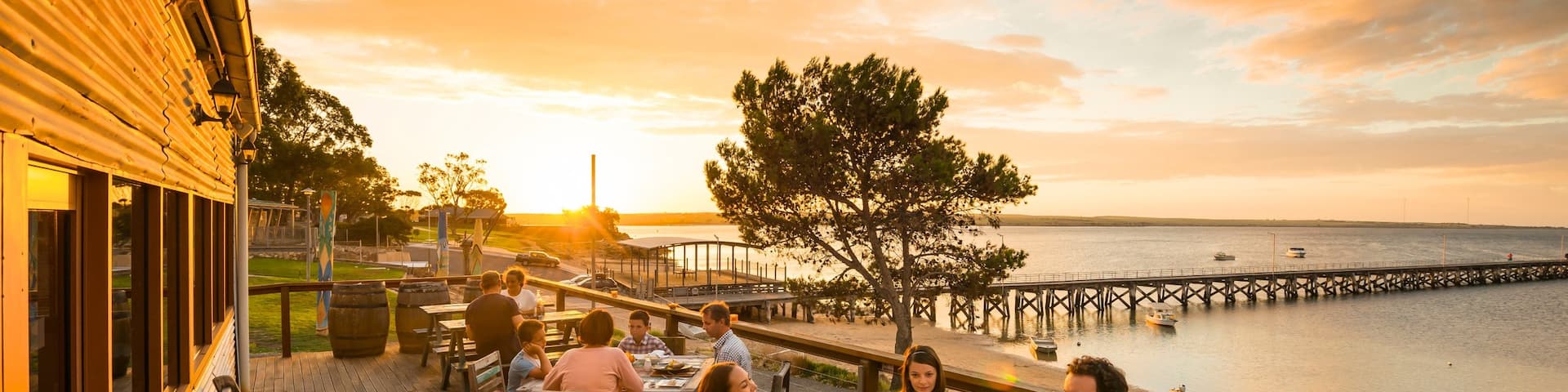 Eyre Peninsula showing general coastal views, a sunset and dining out