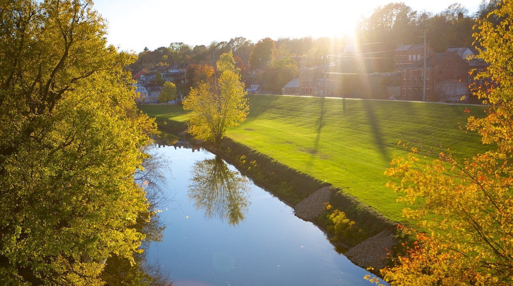 Galena which includes a park and a river or creek