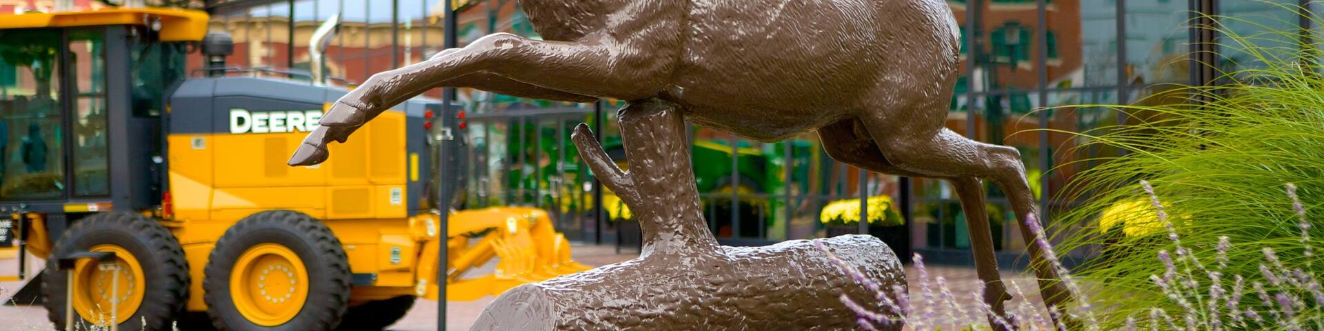 John Deere Pavilion showing a statue or sculpture