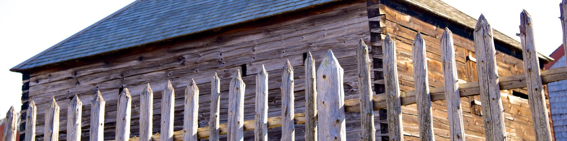 Old Fort Western showing heritage elements