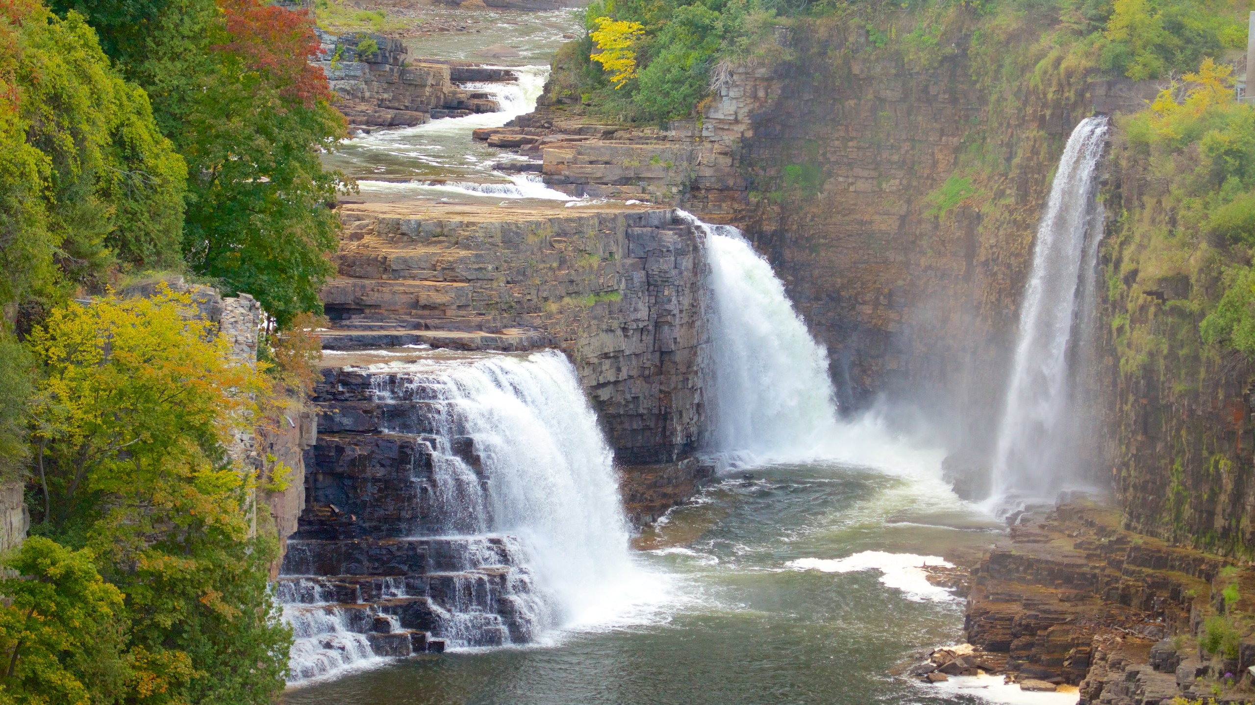 Adirondack Region featuring a river or creek, rapids and a waterfall