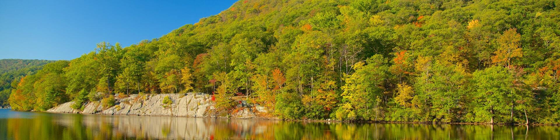 Bear Mountain State Park showing a river or creek and tranquil scenes