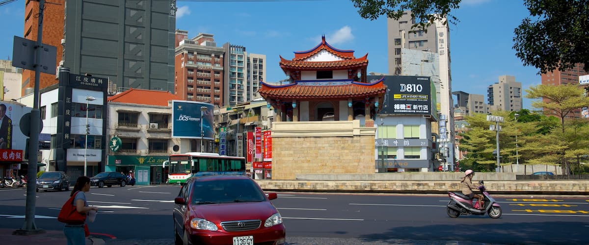 East Gate showing a city