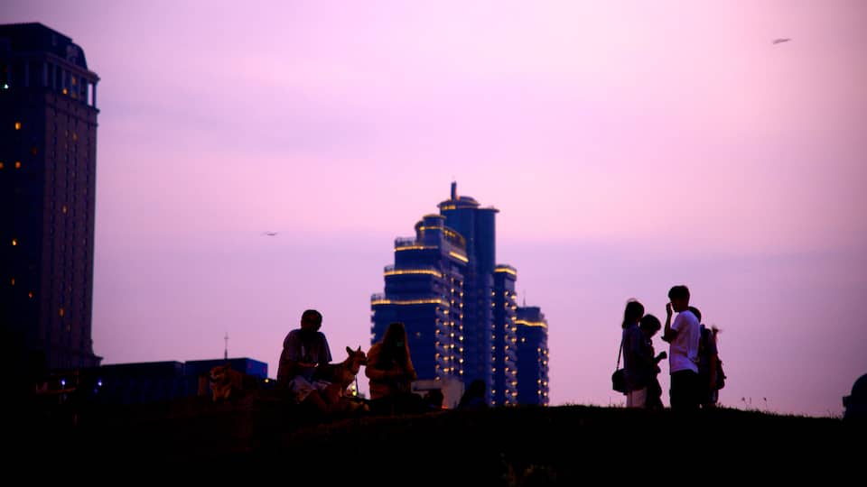 Central Park mostrando tramonto