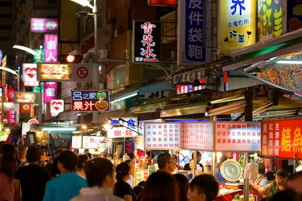 Marché de nuit de Liuhe montrant marchés, scènes de nuit et ville