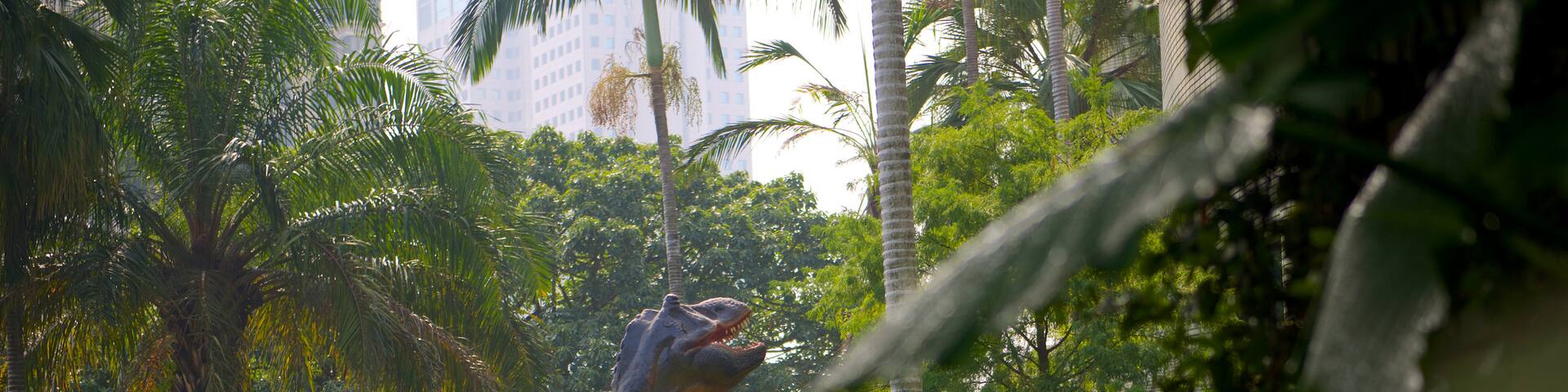 National Museum of Natural Science which includes a statue or sculpture and a garden