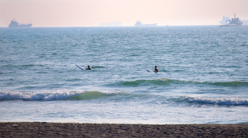 Cijin Seaside Park showing a beach and waves