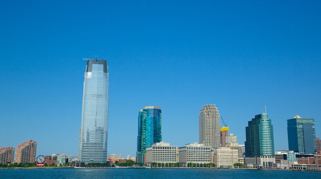 New Jersey caracterizando uma cidade, paisagens litorâneas e um edifício