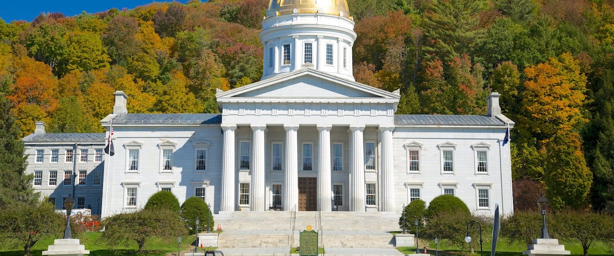 Montpelier showing an administrative building, heritage architecture and forests