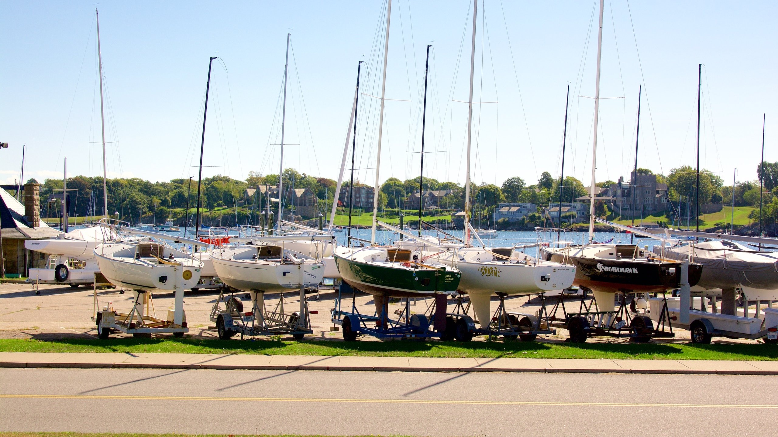 Fort Adams State Park which includes a bay or harbor