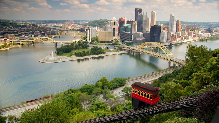Duquesne Incline which includes a river or creek and a city