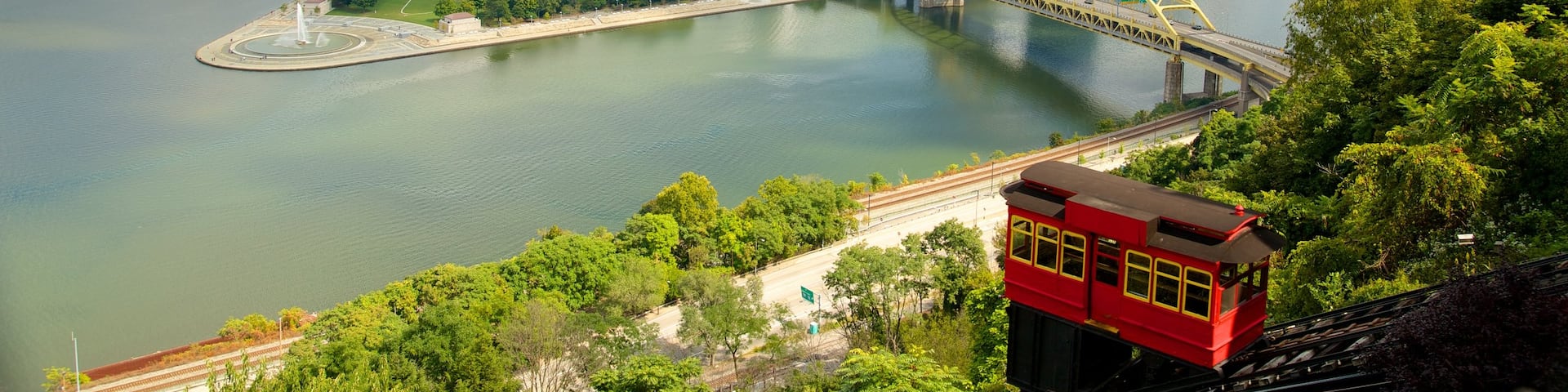 Duquesne Incline featuring a city and a river or creek