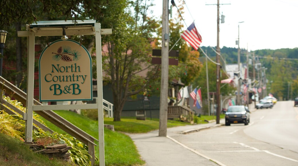 Rangeley which includes signage