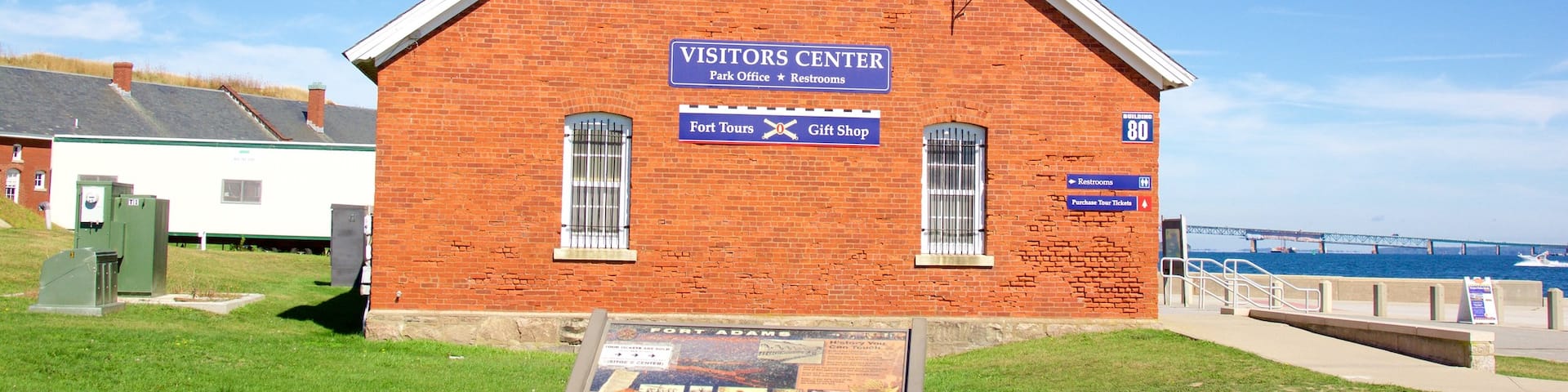 Fort Adams State Park showing heritage architecture