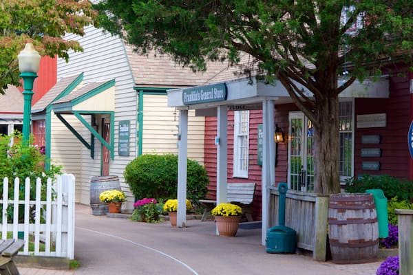 Olde Mistick Village mettant en vedette petite ville ou village