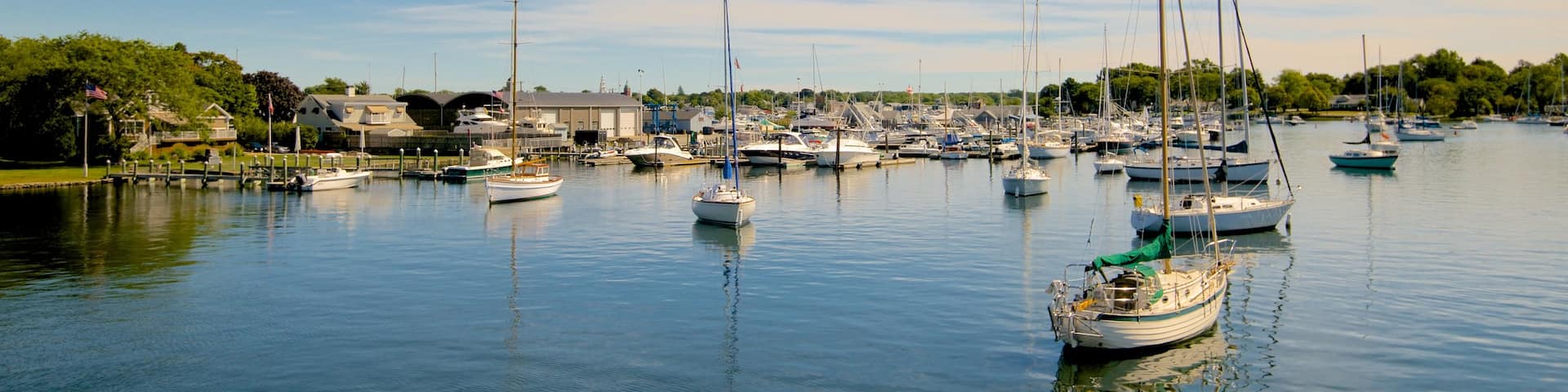 Rhode Island showing boating and a bay or harbour