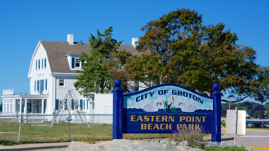 Eastern Point Beach showing signage