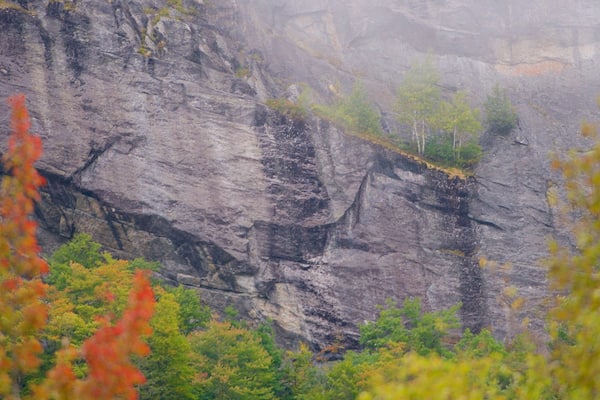 Maine mettant en vedette montagnes et brume ou brouillard