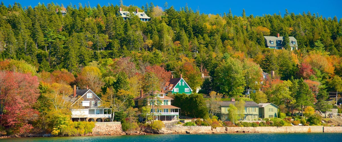 Seal Harbor which includes a small town or village and a bay or harbour