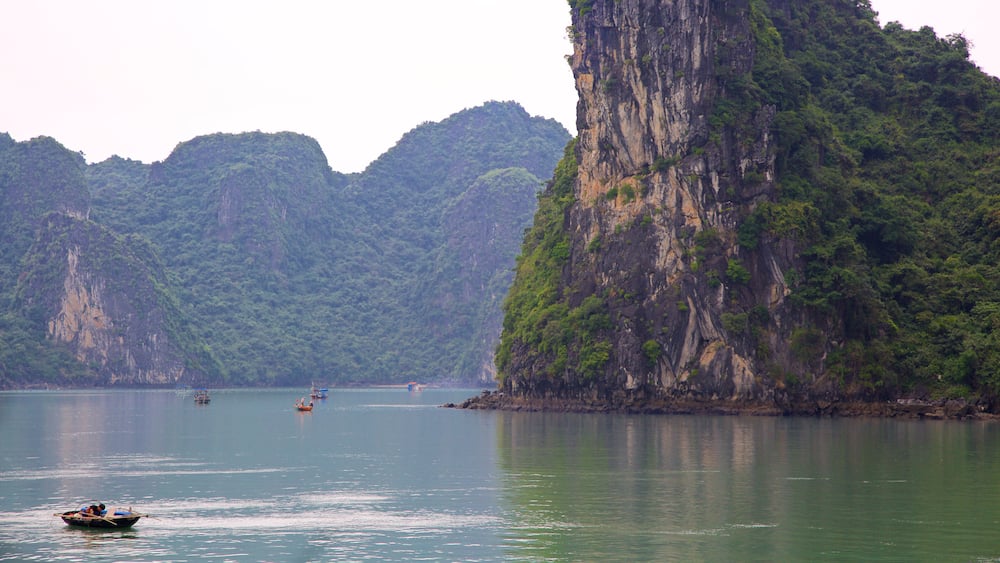 Halong Bay das einen Bucht oder Hafen und Berge