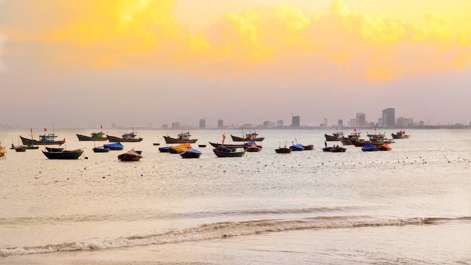 Da Nang showing a sandy beach and general coastal views
