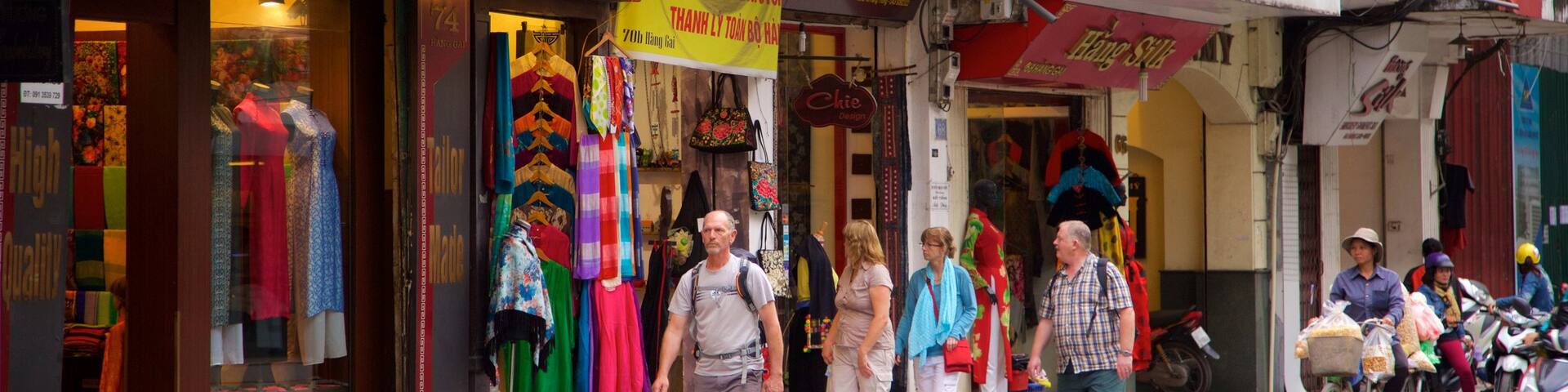Hang Gai Street showing street scenes and signage
