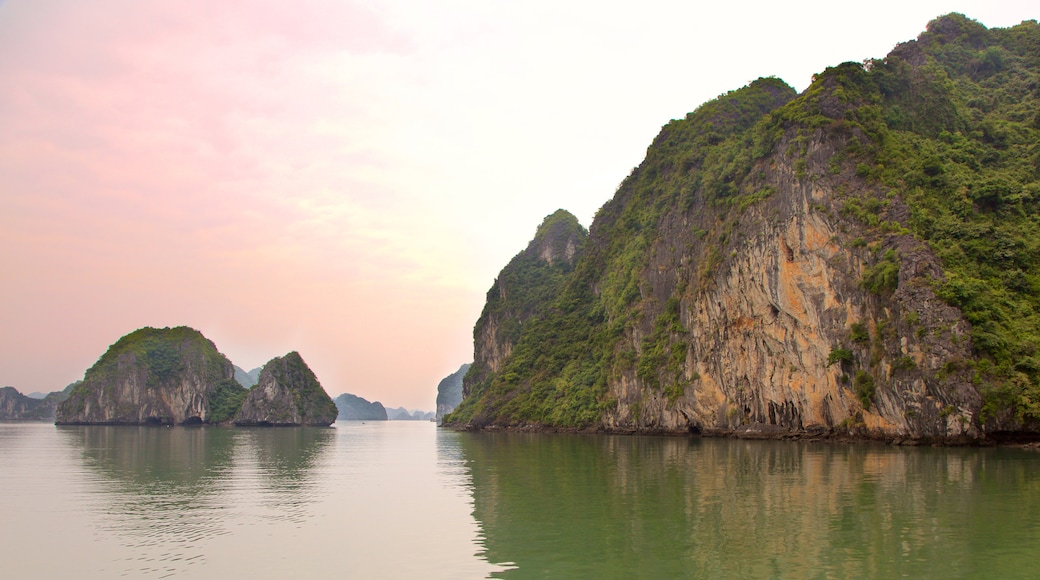 Halong Bay featuring island views
