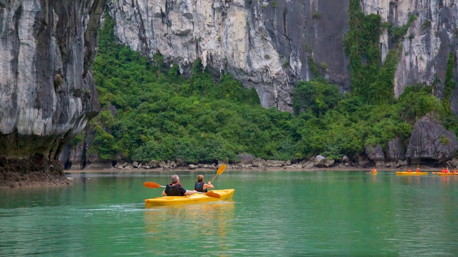 Vịnh Hạ Long trong đó bao gồm ảnh đảo và chèo thuyền kayak
