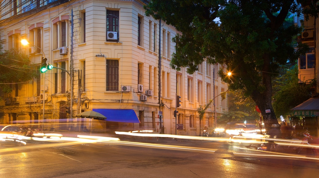 Hanoi which includes street scenes and heritage architecture