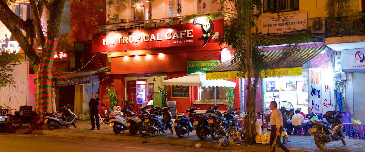 Hanoi which includes street scenes