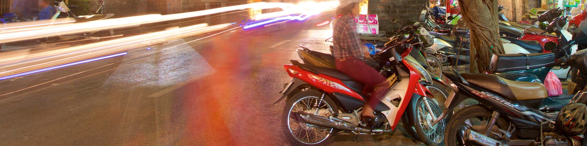 Hanoi Old City Gate showing night scenes and street scenes