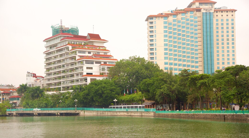 Tay Ho showing a city and a lake or waterhole