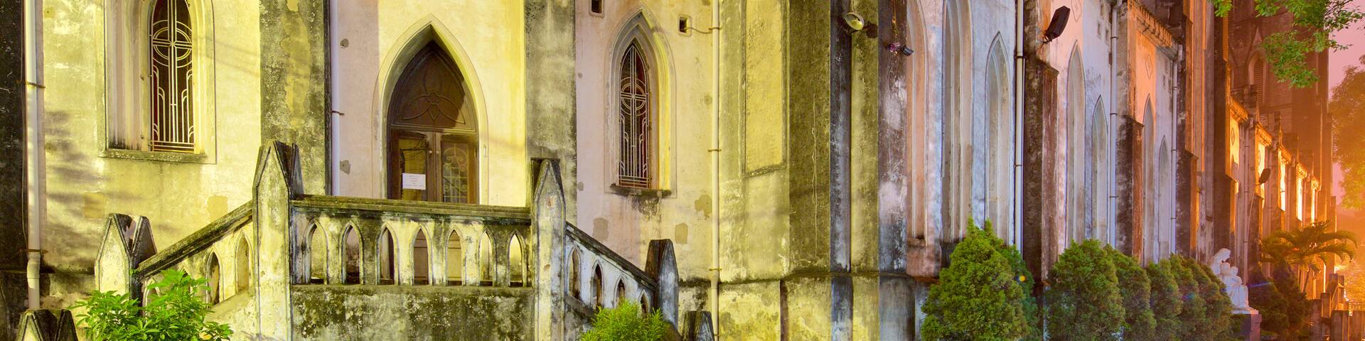 St. Joseph Cathedral which includes heritage architecture, markets and a church or cathedral