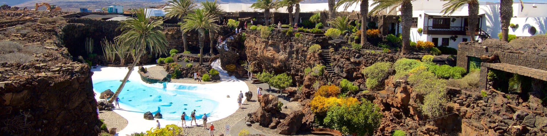 Jameos del Agua showing a pool, tropical scenes and a luxury hotel or resort