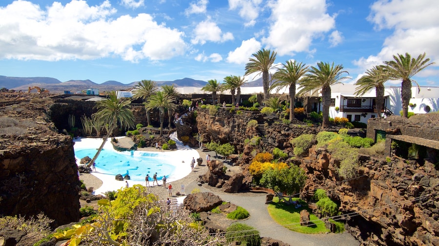 Jameos del Agua featuring a pool, a luxury hotel or resort and tropical scenes