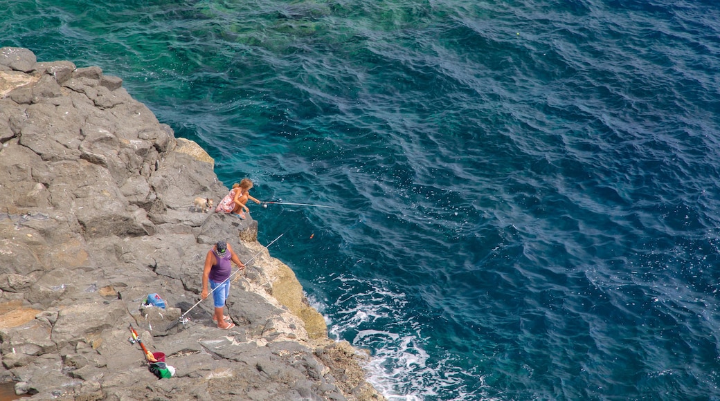 Costa de Antigua showing fishing and rugged coastline