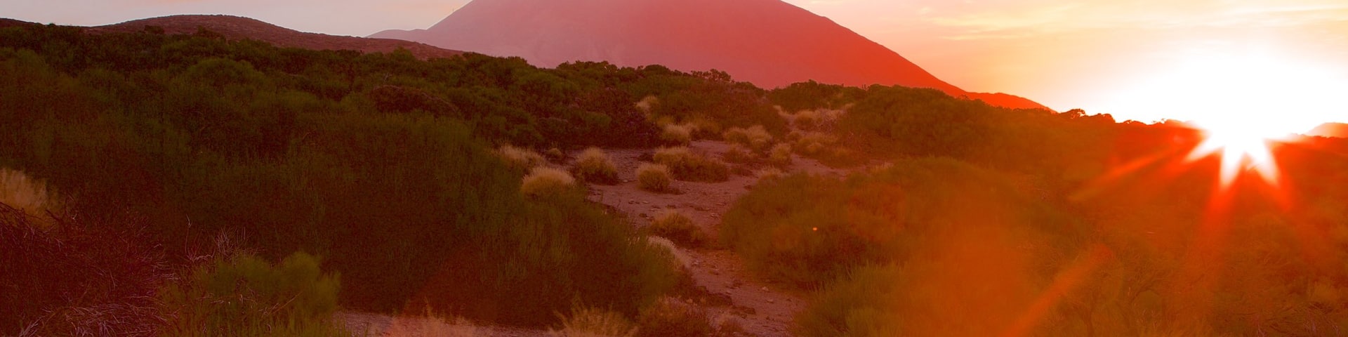 サンティアゴ デル テイデ どの含み 山々, 静かな風景 と 夕焼け