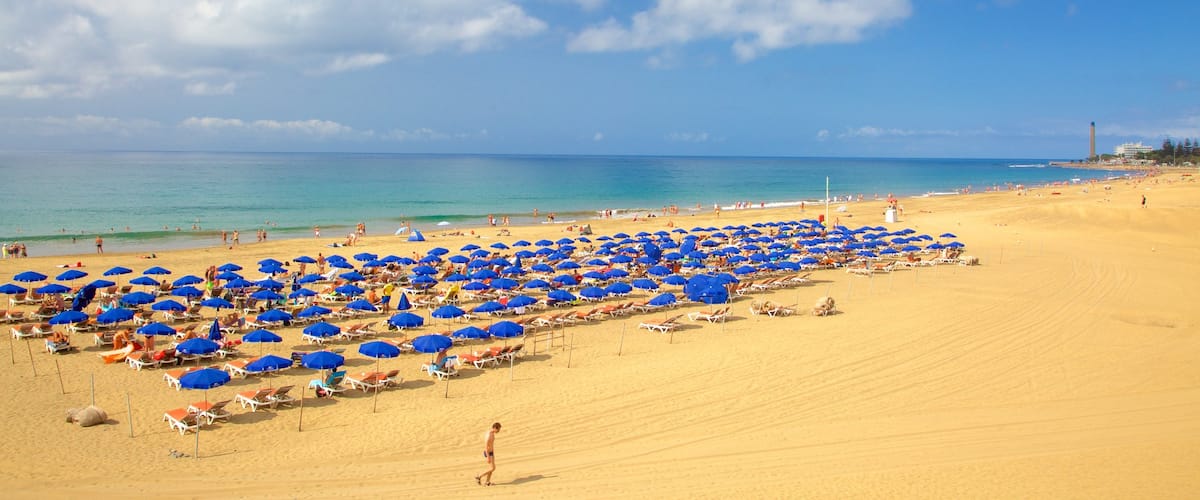 Meloneras mettant en vedette vues littorales et plage de sable