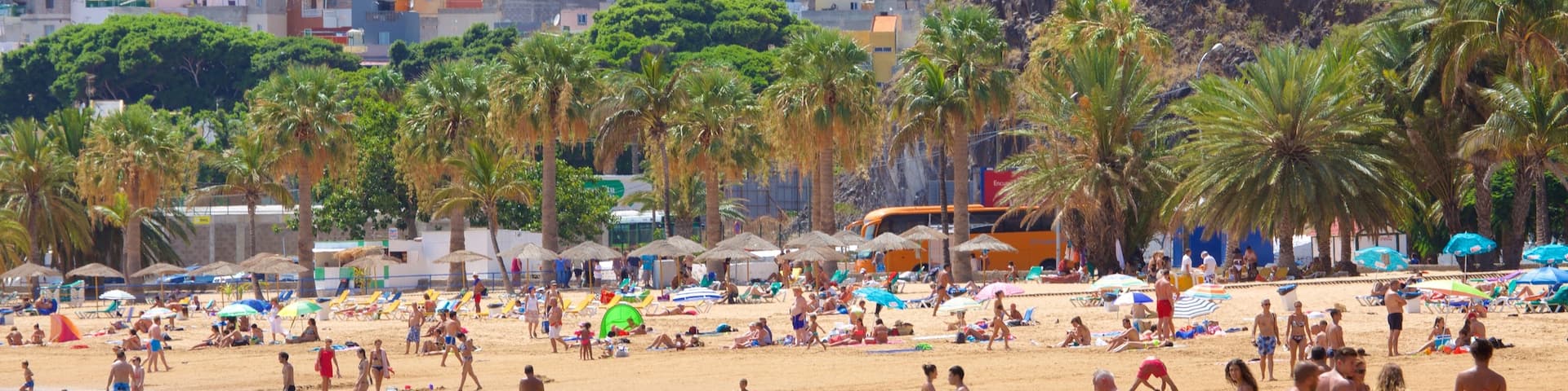 Teresitas Beach which includes swimming, general coastal views and a sandy beach