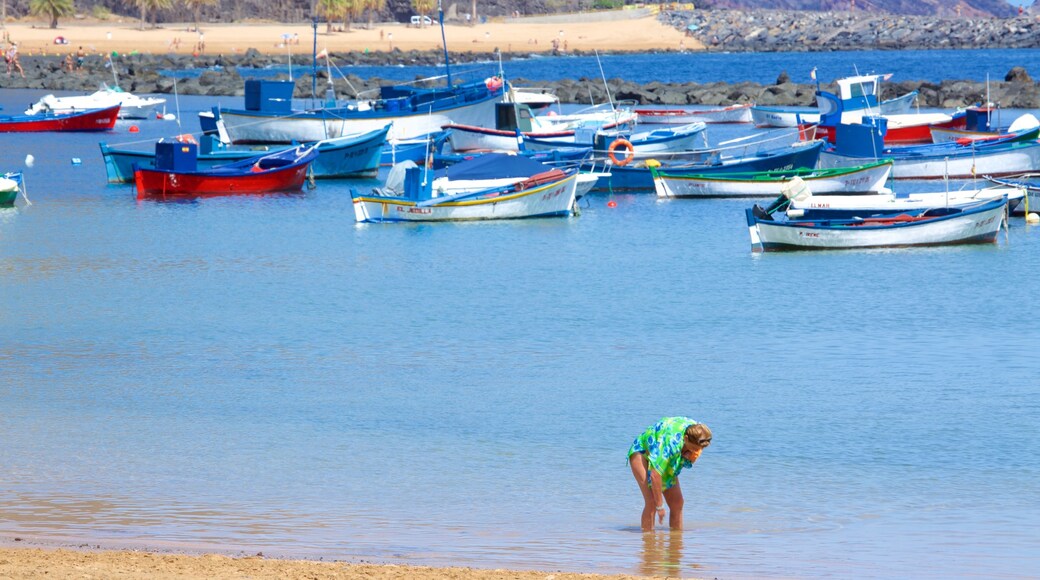 Teresitas Beach showing boating and a bay or harbour