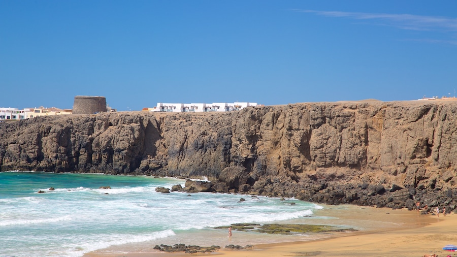 Cotillo Beach showing a beach, general coastal views and rugged coastline