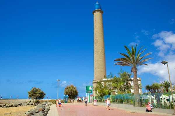 Faro de Maspalomas qui includes vues littorales, plage et phare