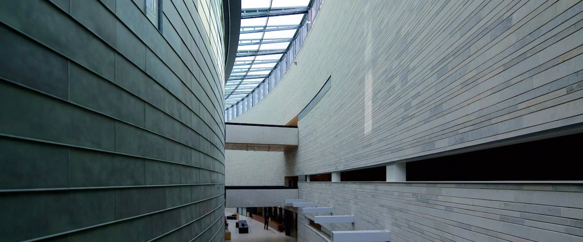Estonian Art Museum featuring modern architecture and interior views