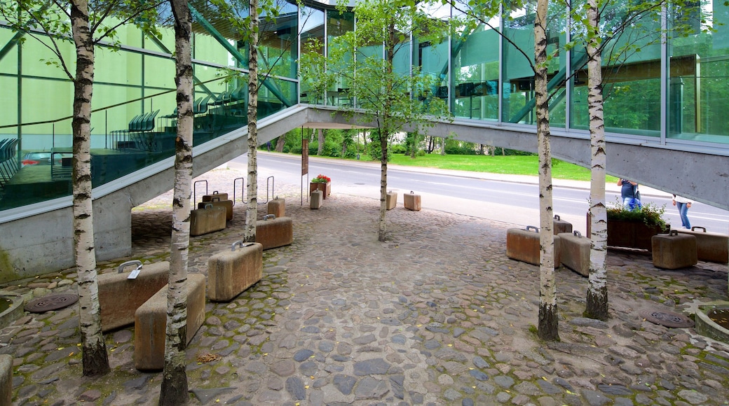 Museum of Occupation showing modern architecture and a park