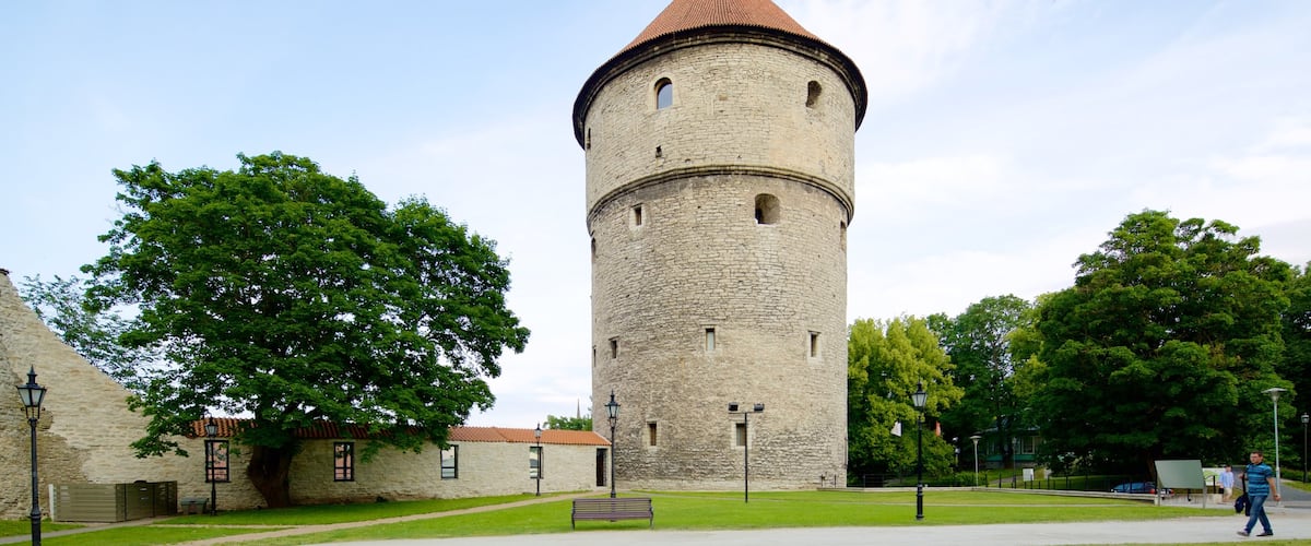 Kiek in de Kok mostrando elementos patrimoniales y un parque